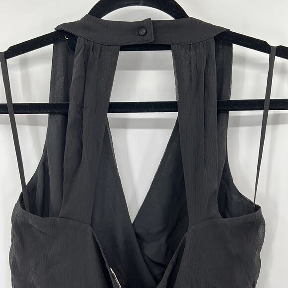 L'AGENCE Silk Crepe Halter Dress - Black - Small - New without tags - Picture 7 of 7